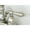 Kingston Polished Nickel 2 Handle 4" Centerset Bathroom Faucet w Drain KB1606AL