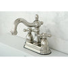 Kingston Polished Nickel 2 Handle 4" Centerset Bathroom Faucet w Drain KB1606AX