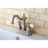 Kingston Satin Nickel/Polished Brass 4" Centerset Bathroom Faucet KB1609PL