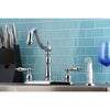 Kingston Chrome 8" Centerset Kitchen Faucet with Non-Metallic Sprayer KB1751AL
