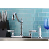 Kingston Chrome 8" Centerset Kitchen Faucet with Non-Metallic Sprayer KB1751PL