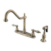Kingston Vintage Brass 8" Centerset Kitchen Faucet with Brass Sprayer KB1753ALBS