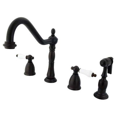 Kingston Oil Rubbed Bronze 8" Widespread Kitchen Faucet w Sprayer KB1795PLBS