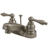 Kingston Satin Nickel 2 Handle 4" Centerset Bathroom Faucet with Pop-up KB258AL