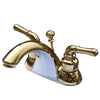 Kingston Polished Brass 2 Handle 4" Centerset Bathroom Faucet w Drain KB2622B