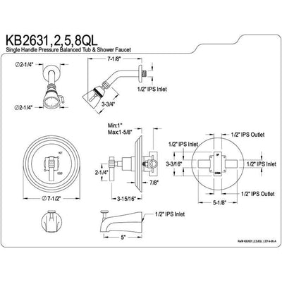 Kingston Brass Chrome Single Handle Tub and Shower Combination Faucet KB2631QL
