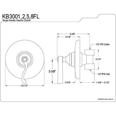 Vintage Satin Nickel Wall Volume Control Valve for Shower Faucet KB3008FL