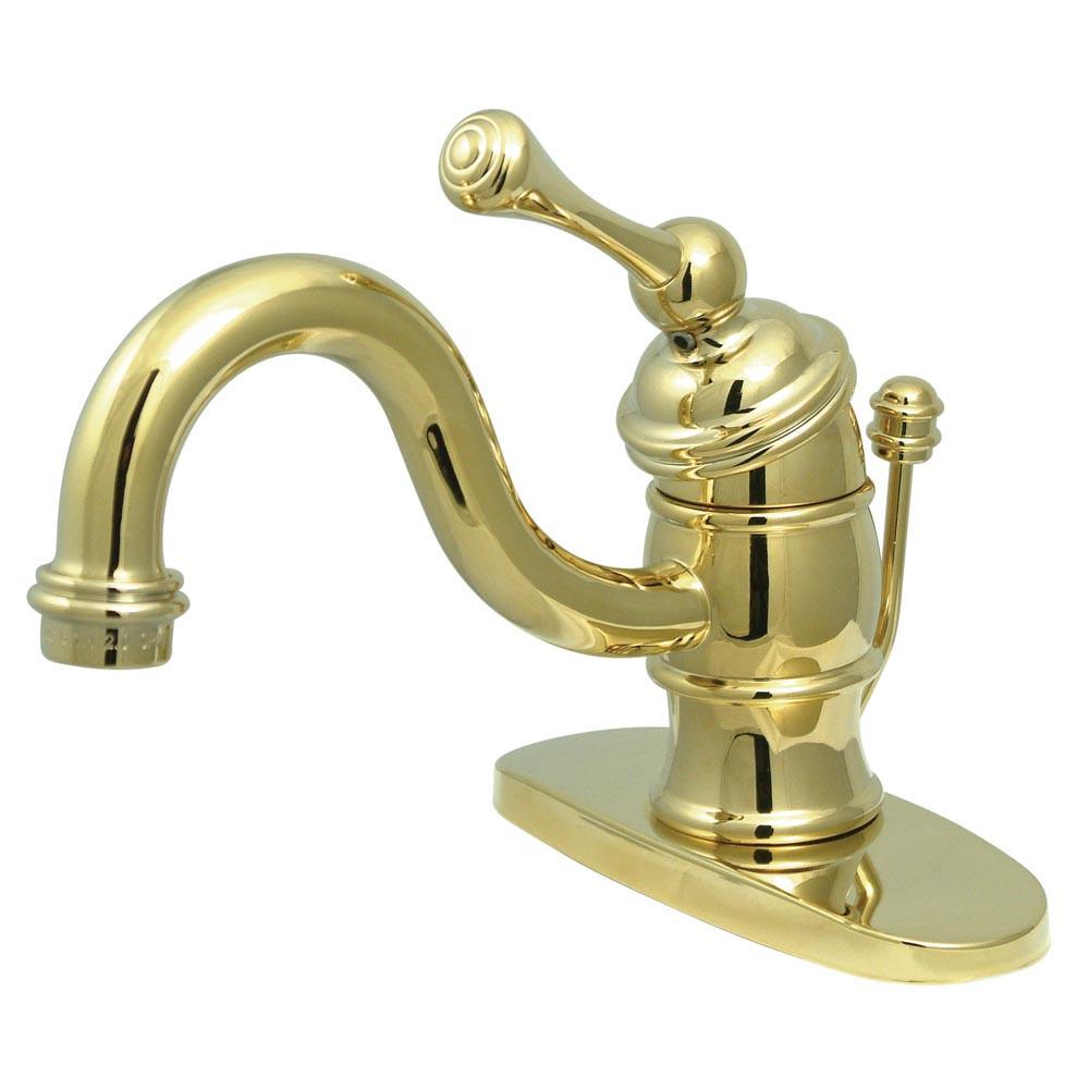 Kingston Polished Brass Single Handle 4" Centerset Bathroom Faucet KB3402BL