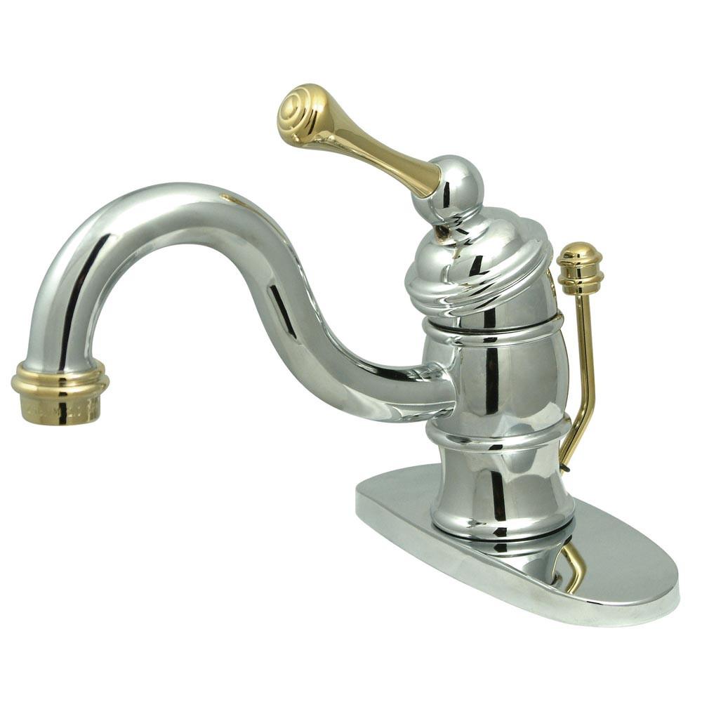 Kingston Chrome/Polished Brass Single Handle Centerset Bathroom Faucet KB3404BL