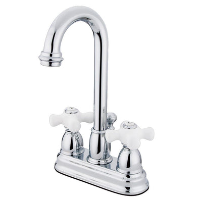 Kingston Chrome two handle 4" Centerset Bathroom Faucet with Pop-up KB3611PX