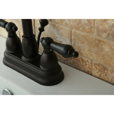 Kingston Oil Rubbed Bronze 2 handle 4" Centerset Bathroom Faucet KB3615AL