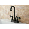 Kingston Oil Rubbed Bronze 2 handle 4" Centerset Bathroom Faucet KB3615AL