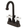 Kingston Oil Rubbed Bronze 2 handle 4" Centerset Bathroom Faucet KB3615PX