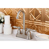 Kingston Satin Nickel 2 handle 4" Centerset Bathroom Faucet with Pop-up KB3618AL