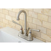 Kingston Silver Sage Satin Nickel 4" Centerset Bathroom Faucet W/Pop-Up KB3618ZL