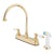 Kingston Brass Polished Brass Two Handle 8" Kitchen Faucet with Sprayer KB3752PL