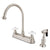 Kingston Satin Nickel Two Handle 8" Kitchen Faucet with Brass Sprayer KB3758PXBS