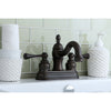 Kingston Oil Rubbed Bronze 2 Handle 4" Centerset Bathroom Faucet KB3905BL