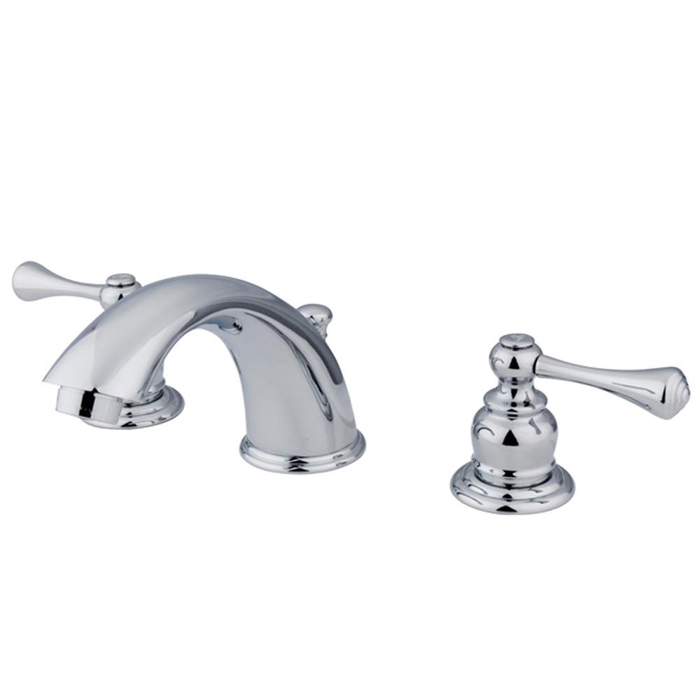 Kingston Brass Chrome 2 Handle Widespread Bathroom Faucet with Pop-up KB3971BL