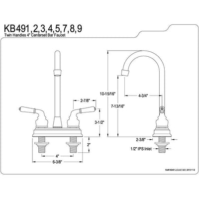 Kingston Brass Vintage Nickel Magellan 4" bar / prep sink faucet KB493