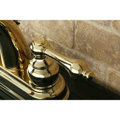 Kingston Polished Brass 2 Handle 4" Centerset Bathroom Faucet w Drain KB5612AL