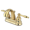 Kingston Polished Brass 2 Handle 4" Centerset Bathroom Faucet w Drain KB5612KL