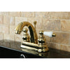 Kingston Polished Brass 2 Handle 4" Centerset Bathroom Faucet w Drain KB5612PL