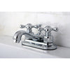 Kingston Brass Chrome 2 Handle 4" Centerset Bathroom Faucet with Pop-up KB601AX
