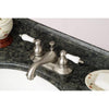 Kingston Satin Nickel 2 Handle 4" Centerset Bathroom Faucet with Pop-up KB608PL