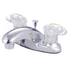 Kingston Chrome 2 Handle 4" Centerset Bathroom Faucet with Pop-up KB6151ALL