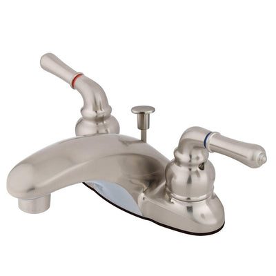 Kingston Brass Satin Nickel Magellan 4" 2 handle centerset bathroom faucet KB628