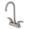 Kingston Satin Nickel Two Handle 4" Centerset Bar Prep Sink Faucet KB6498LL