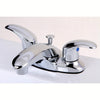 Kingston Chrome 2 Handle 4" Centerset Bathroom Faucet with Pop-up KB6621LL