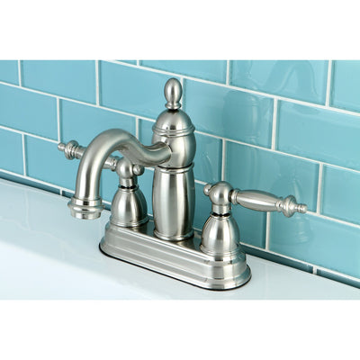 Kingston Satin Nickel Templeton 4" Centerset Bathroom Lavatory Faucet KB7908TL