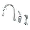 Kingston Brass Chrome Single Handle Kitchen Faucet with Side Sprayer KB821