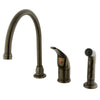 Kingston Brass Oil Rubbed Bronze Widespread Kitchen Faucet w Brass Sprayer KB825