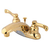 Kingston Polished Brass 2 Handle 4" Centerset Bathroom Faucet w Pop-up KB8622FL