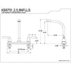 Kingston Chrome NuWave French 8" centerset 2 handle kitchen faucet KB8751NFLLS