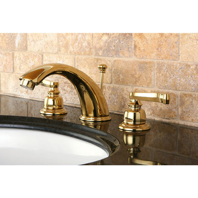 Kingston Brass Polished Brass Widespread Bathroom Faucet w Pop-up KB8962FL