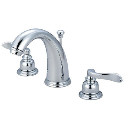 Kingston Chrome NuWave French widespread bathroom faucet w/ pop-up KB8981NFL