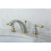Kingston Chrome / Polished Brass Widespread Bathroom Faucet w Pop-up KB974AL