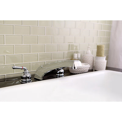Kingston Chrome Magellan roman tub filler faucet with twin lever handles KC381