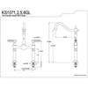Kingston Brass Polished Brass Two Handle Vessel Sink Faucet KS1072GL