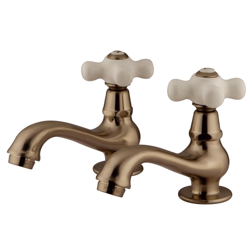 Kingston Brass Satin Nickel Basin Sink Vintage Style Bathroom Faucet KS1108PX
