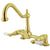 Kingston Brass Polished Brass 2 Handle Deck Mount Kitchen Faucet KS1142PL