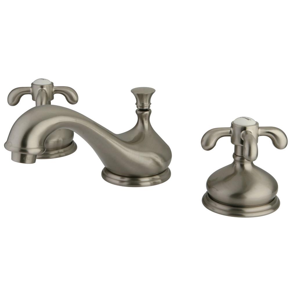 Kingston Brass Satin Nickel French Country Widespread Bathroom Faucet KS1168TX