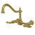 Kingston Brass Lever Handle Polished Brass Wall Mount Kitchen Faucet KS1242AL