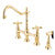 Kingston Polished Brass 8" Centerset Kitchen Faucet With Side Sprayer KS1272AXBS
