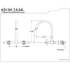 Kingston Hi-Arch Lever Handle Satin Nickel Wall Mount Kitchen Faucet KS1298AL