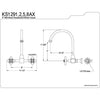 High Arch Metal Cross Handle Satin Nickel Wall Mount Kitchen Faucet KS1298AX